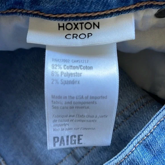PAIGE Hoxton Crop Distressed Hem Jean - Picture 6 of 8
